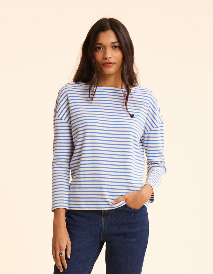 Matrosenjacke blau silbern gestreift Herzstick I.Code-2
