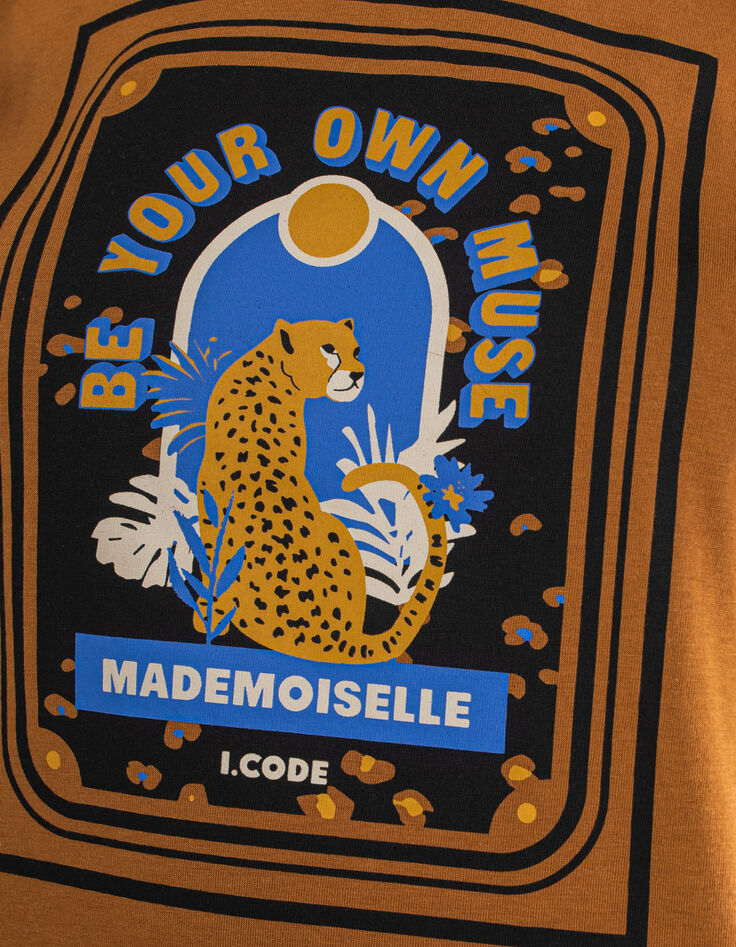 T-Shirt mit Leopardentupfen und Schriftzug I.Code-2