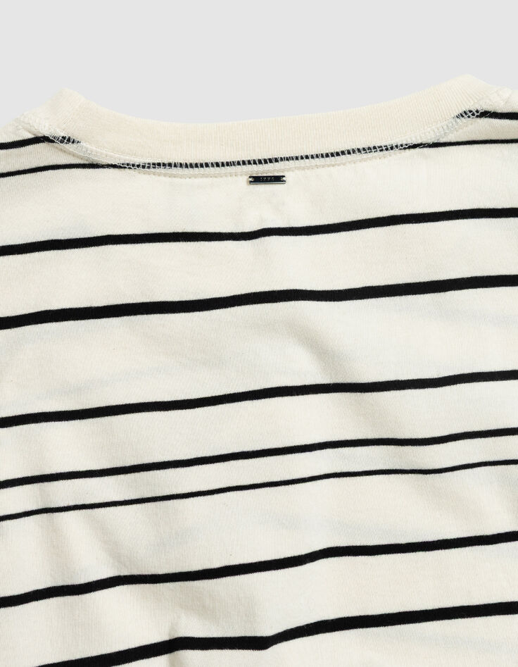 Wei&szlig;es Herren-T-Shirt mit schwarzem Streifendesign-7