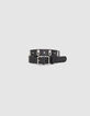 I.Code black leather belt with small chain-6
