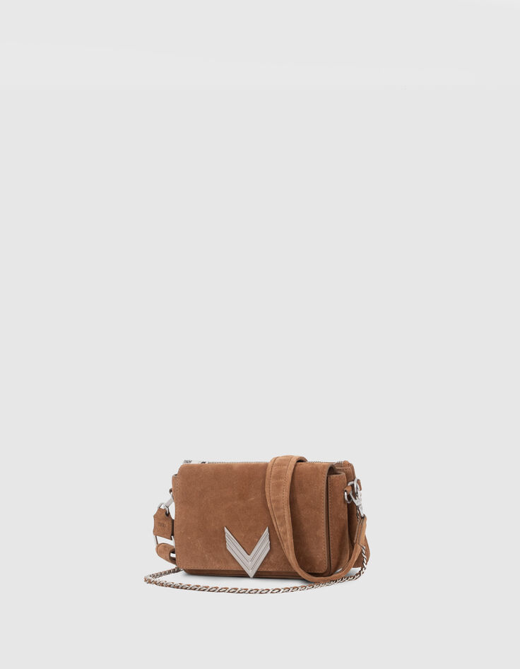 Die Tasche Die 111 Staten Island camel Leder Samt Damen-4