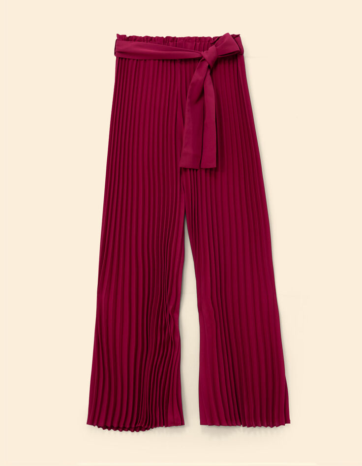 Pantalon large rose plissé I.Code-7 Pantalon large rose plissé I.Code-7