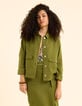 I.Code khaki flowing jacket with buttoned pockets-4