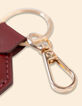 I.Code brown leather keyring with gold message-2