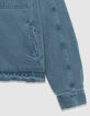Blaue Jeansjacke in &Uuml;bergr&ouml;&szlig;e f&uuml;r Damen mit Steppjacke-9