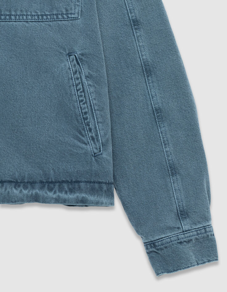 Blaue Jeansjacke in &Uuml;bergr&ouml;&szlig;e f&uuml;r Damen mit Steppjacke-9