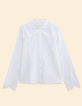 Ecru Bluse englische Stickerei genähter Kragen I.Code-7