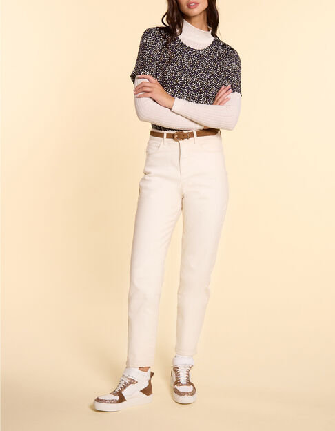 Cremeweiße Boyfit-Jeans I.Code