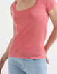 Tee-shirt rose bonbon en lin I.Code-1
