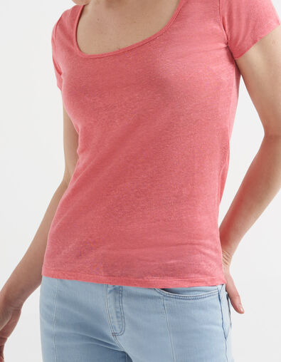 Tee-shirt rose bonbon en lin I.Code