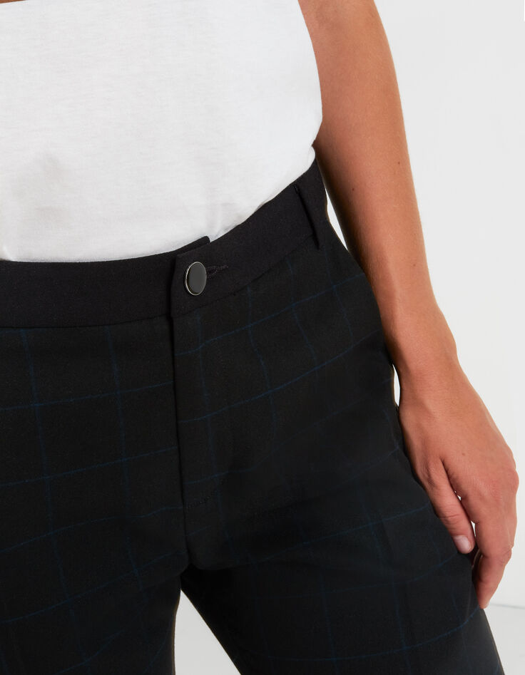 Pantalón negro city cuadros azules I.Code-3
