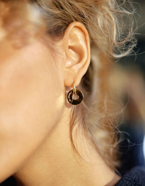 Ohrringe aus gelbem Metall mit Herz I.Code  - I.CODE