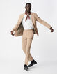 Pantalones de traje beige oscuro seersucker para Hombre-9