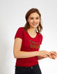 Tee-shirt rouge profond Happy Queen I.Code-4