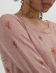 Pull pastèque maille lurex avec palmiers I.Code-5