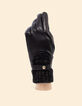Zwarte handschoenen in leer en lurextricot I.Code-5