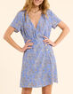 Robe portefeuille bleue imprim&eacute; cachemire floral I.Code-2