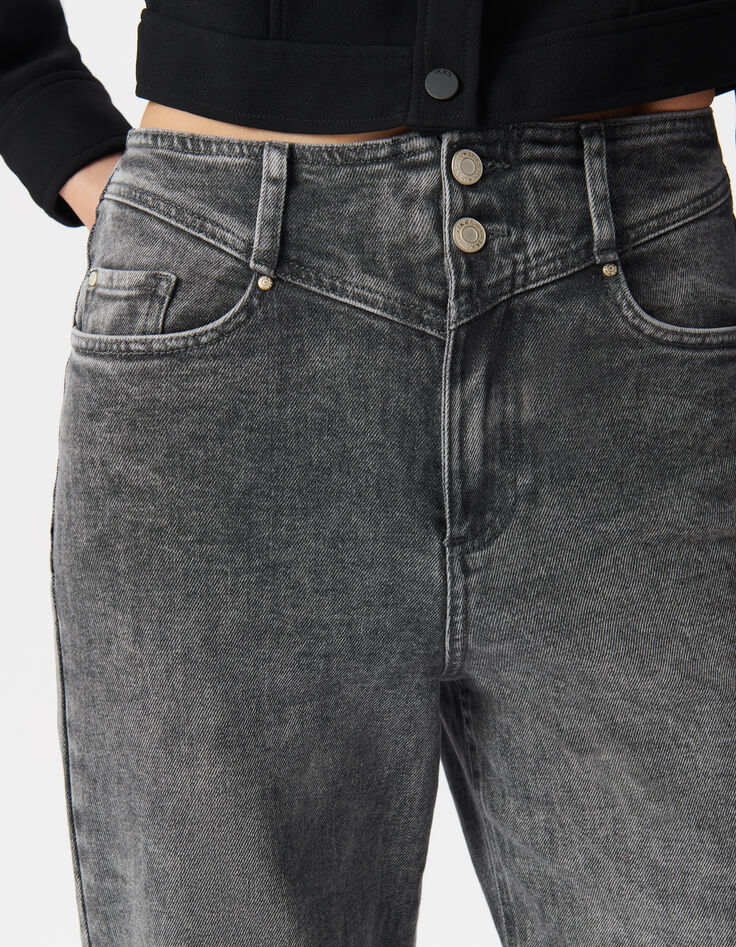 Graue Slouchy-Damenjeans in Crop-L&auml;nge aus BCI-Baumwolle-5
