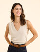Pull doré sans manches tricot lurex I.Code-1