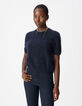 Navy Pullover Damen aus geb&uuml;rstetem Kaschmir-2