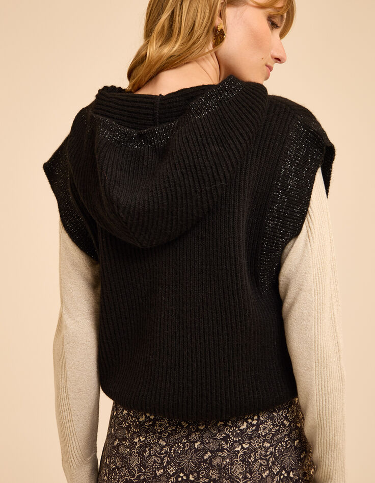 Jersey capucha negro punto sin mangas I.Code-3