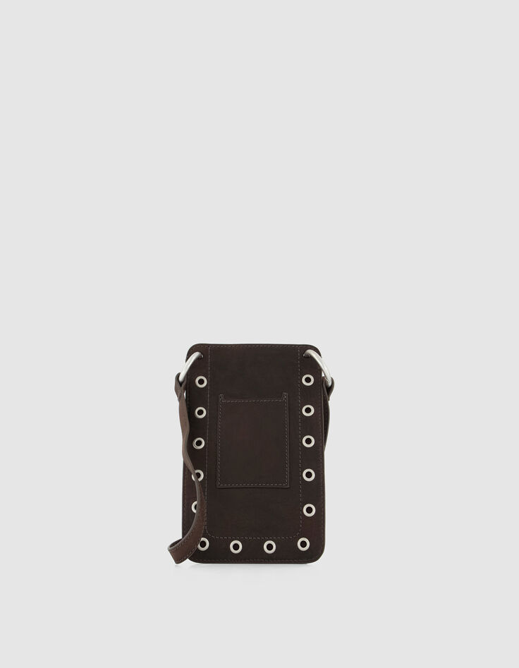 Die Tasche T&auml;schchen braun Leder &Ouml;sen Damen-1
