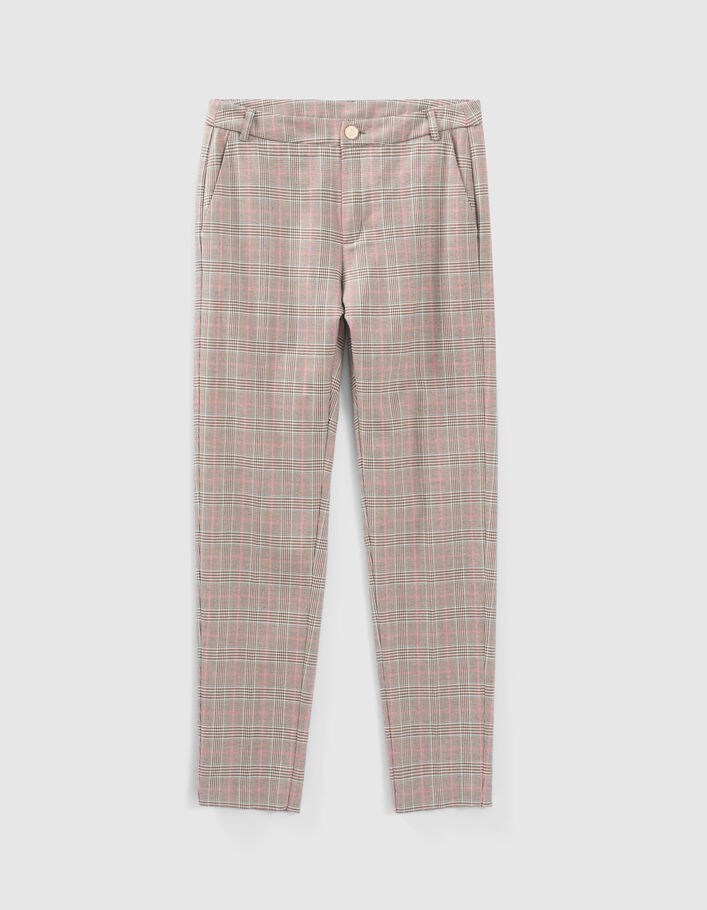 I.Code beige check suit trousers - I.CODE