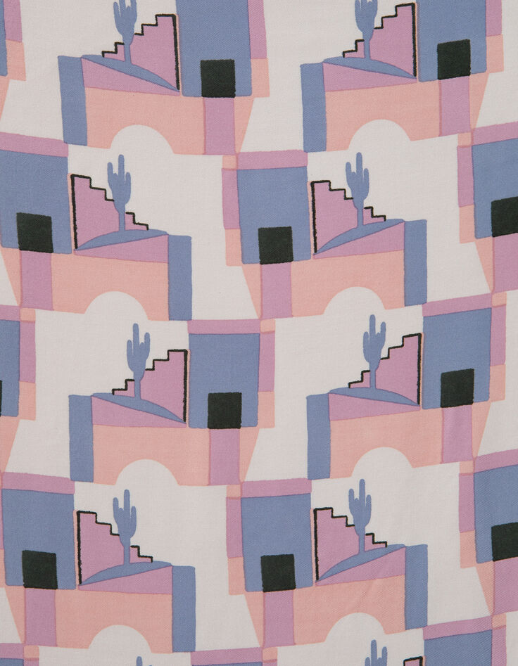 Chèche rose flash motif cactus arty I.Code-3 Chèche rose flash motif cactus arty I.Code-3