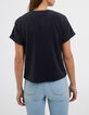 Tee-shirt marine en éponge broderie poitrine I.Code-3