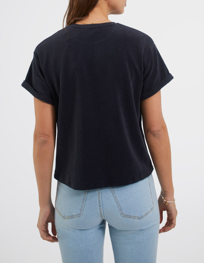 Camiseta azul marino rizo bordado pecho I.Code - I.CODE
