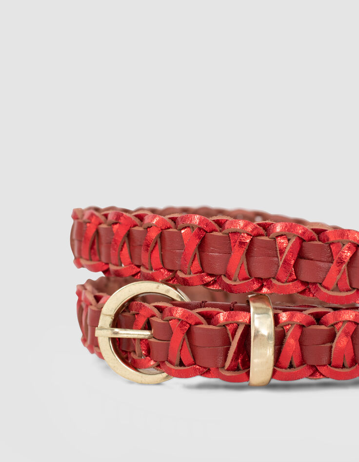 Candy Red Flechtledergürtel I.Code-4