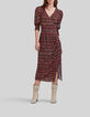 Schwarzes Midi-Damenkleid mit Ikatprint-1