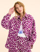 Veste violine jacquard motif graphique I.Code-1