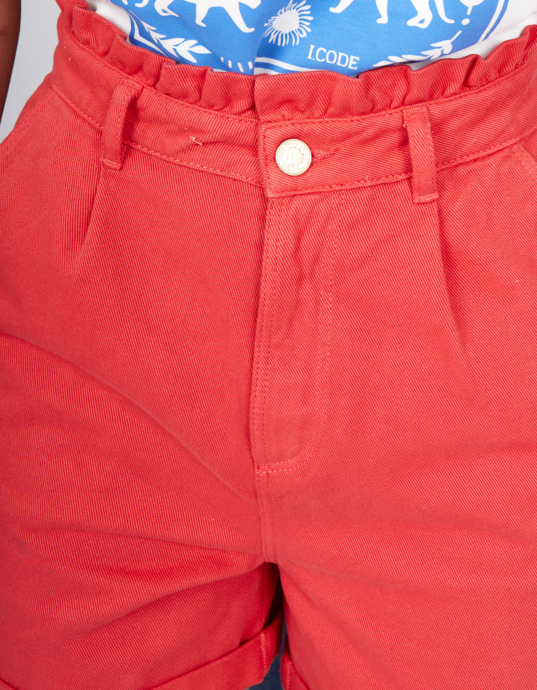 Coral denim shorts hotsell