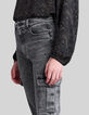 Ausgestellte schwarze Damen-Cargo-Jeans in Washed-Optik -4