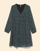 Grünes Kleid mit Sommerfrüchte-Print I.Code-7