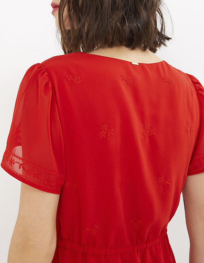 Robe longue flamme brodée fleurs I.Code