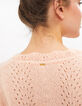 I.Code peach openwork knit cardigan-5