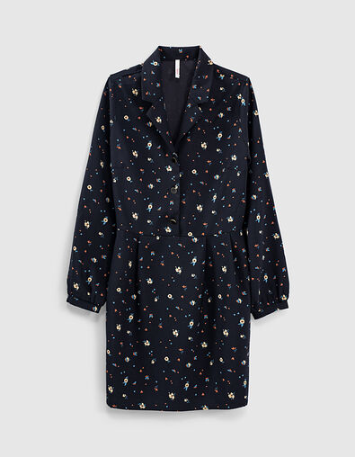 Robe noire imprimé floral I.Code