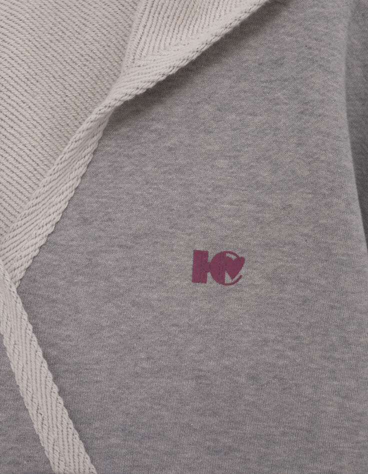 Sweat à capuche gris col cache-cœur I.Code-7