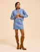 I.Code blue/flowers quilted reversible bomber jacket-8