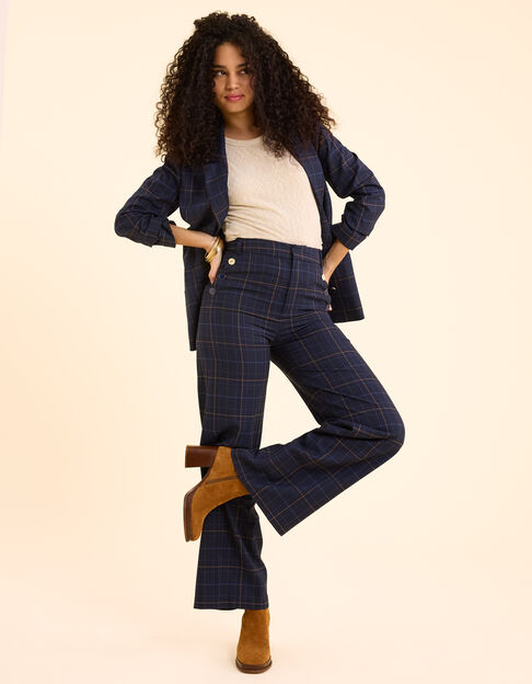Marineblaue elegante Hose mit Karos I.Code