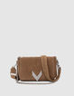 Die Tasche Die 111 Staten Island camel Leder Samt Damen-1