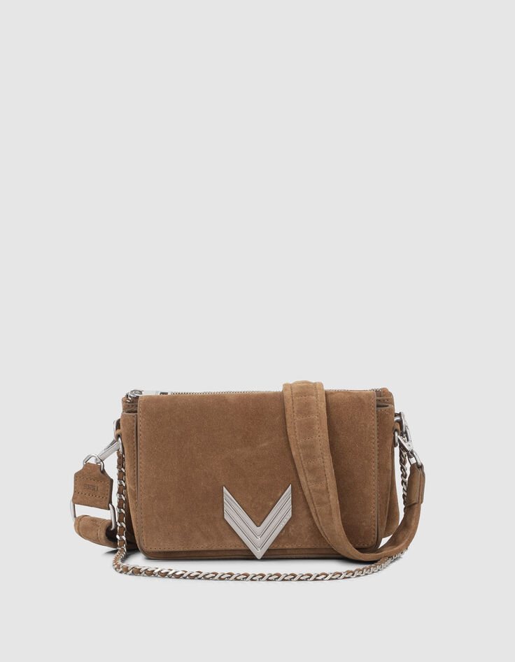 Die Tasche Die 111 Staten Island camel Leder Samt Damen-1