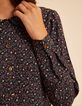 I.Code black shirt with winter floral print-4