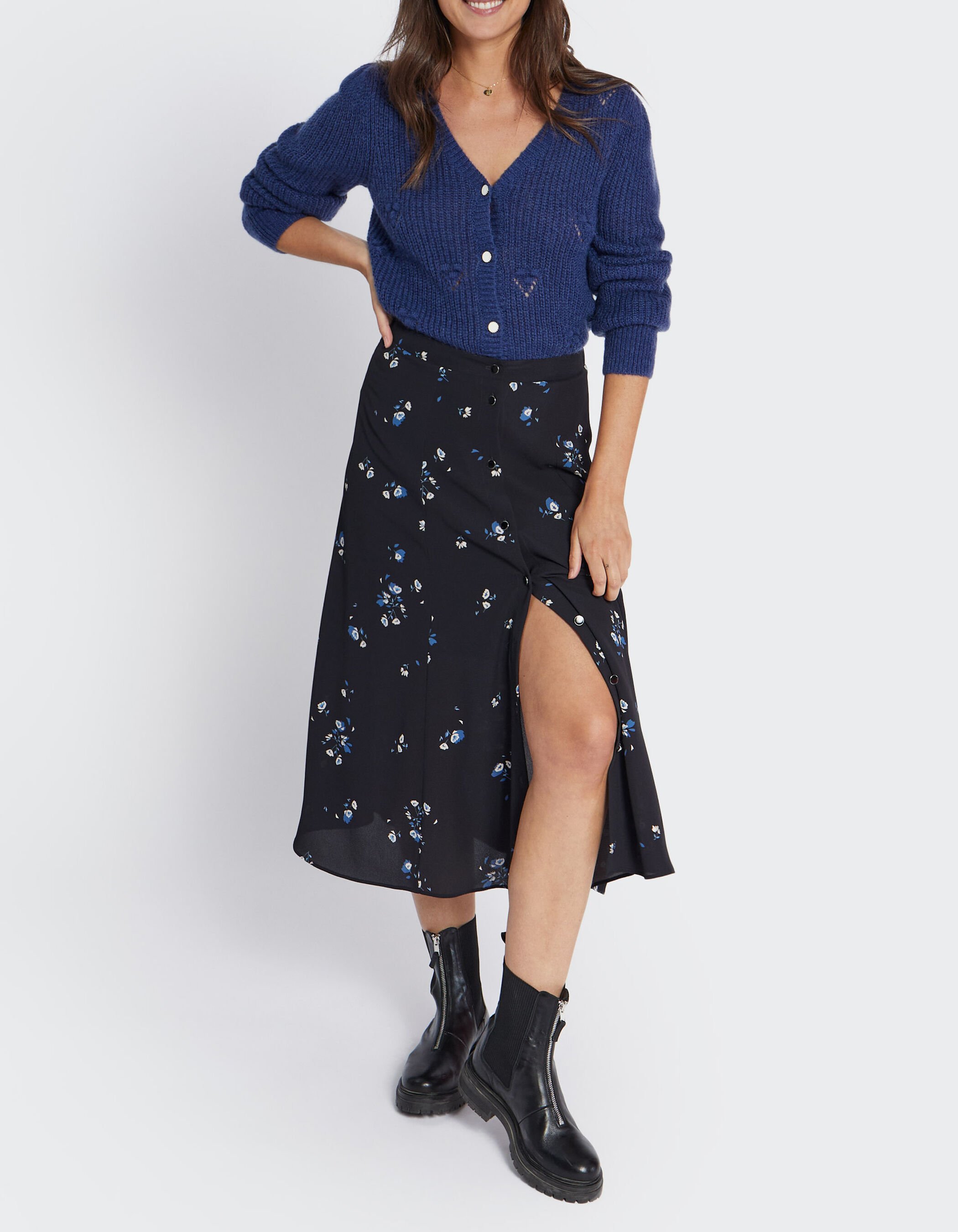 Jupe noire midi top
