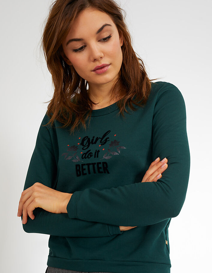 I.Code pinegreen Girls do it better sweatshirt - I.CODE