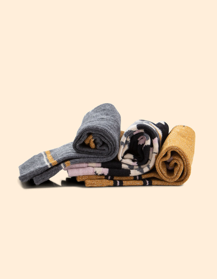 Camel, grey, pink socks I.Code-6 Camel, grey, pink socks I.Code-6