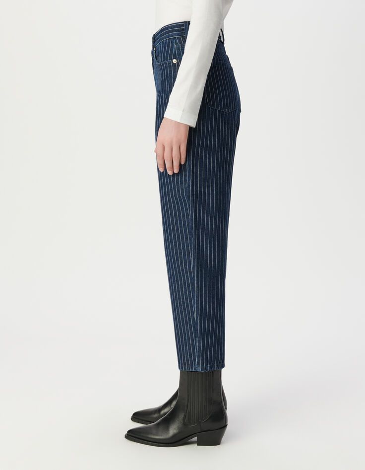 Gerade geschnittene Cropped-Damenjeans Streifenmotiv-5