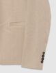 Dunkelbeige Anzugjacke aus Leinen f&uuml;r Herren-7